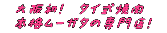 大阪初！タイ式焼肉ムーガタの専門店